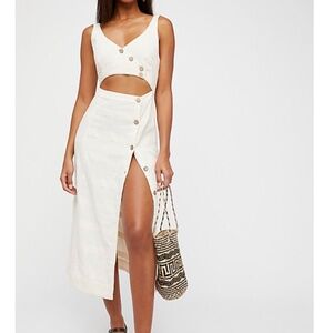 Free People Ultraviolet Midi Dress, size small, color cream